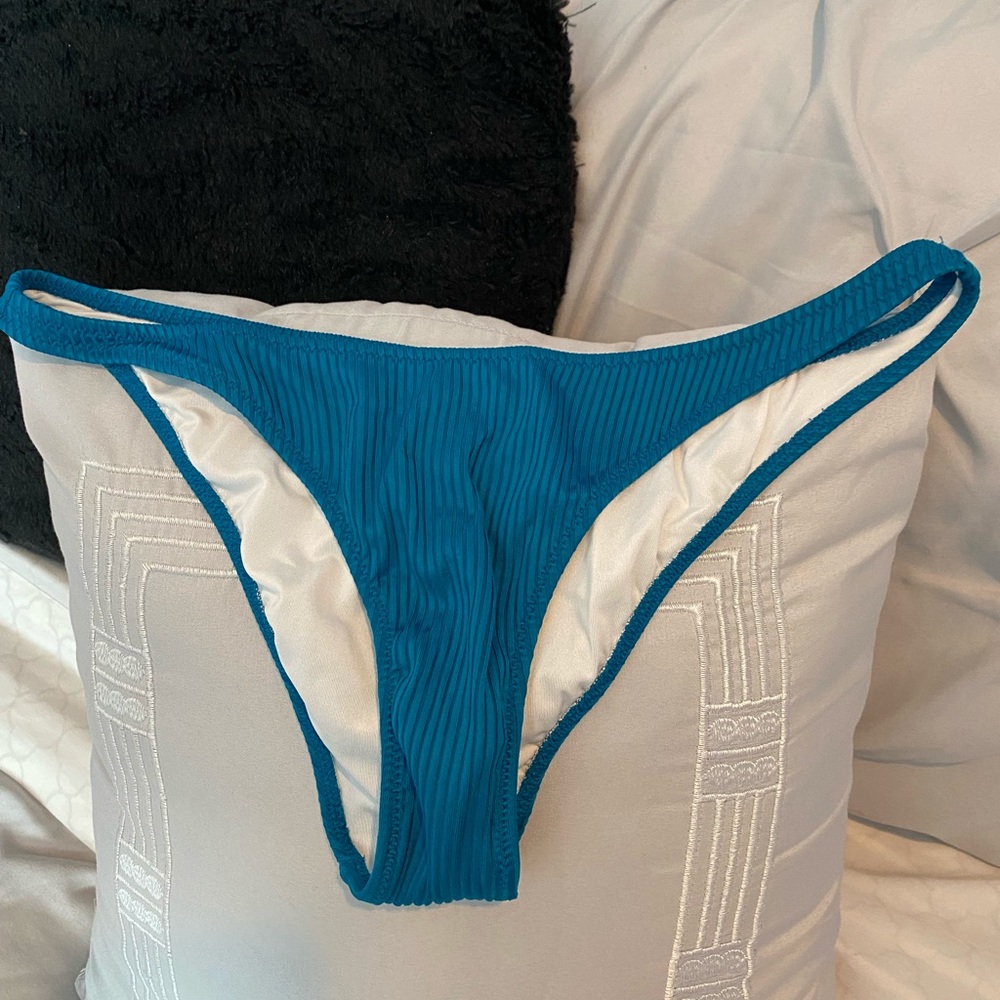 PINK teal high leg bikini bottom